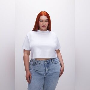 Good American - Cropped Cotton T-Shirt | So Soft! White - NWT | Size 3X/ GA 6